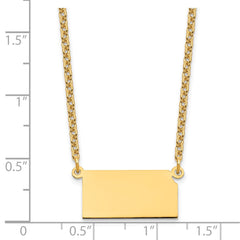 Sterling Silver/Gold-plated Kansas State Necklace XNA706GP-KS