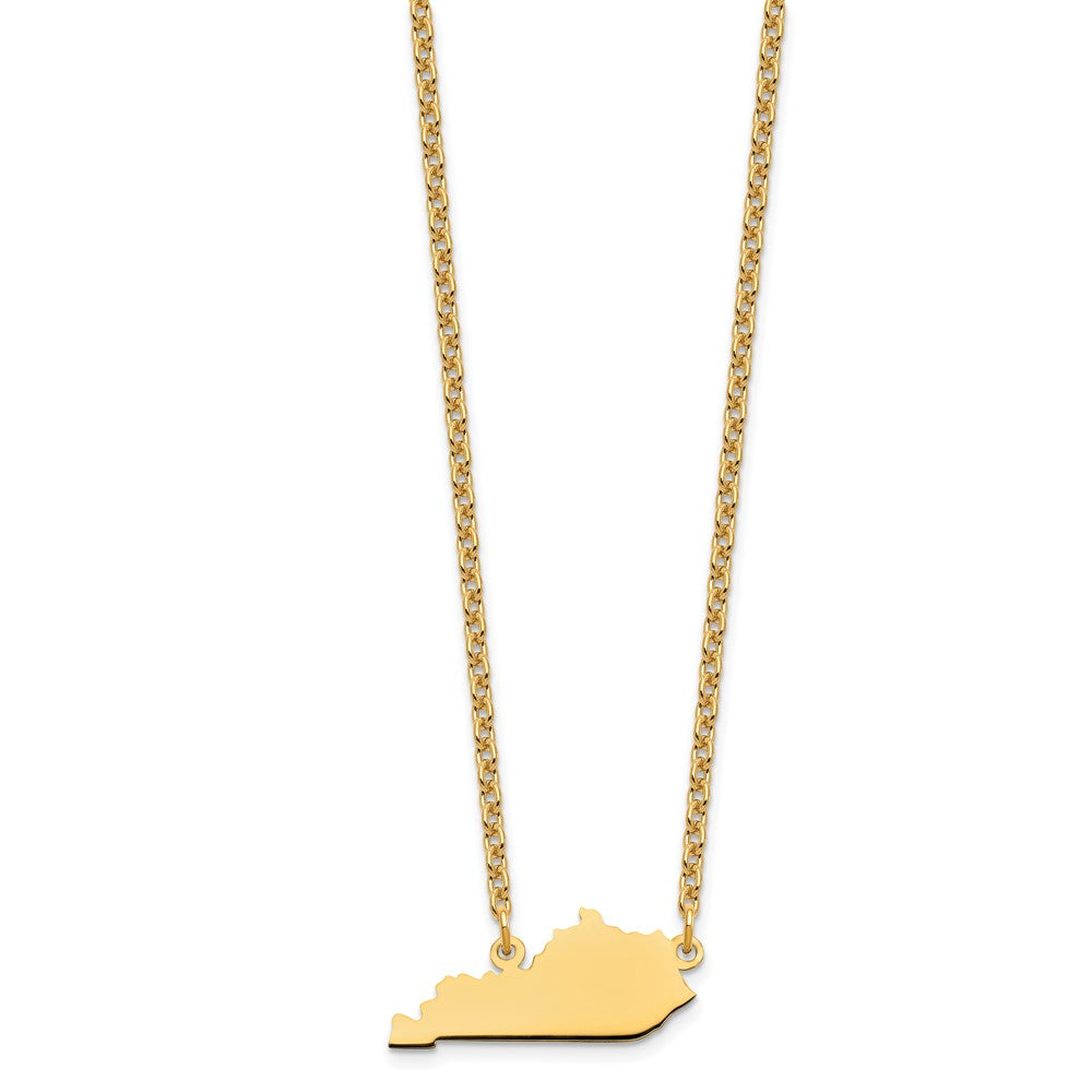 Sterling Silver/Gold-plated Kentucky State Necklace XNA706GP-KY