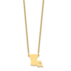 Sterling Silver/Gold-plated Louisiana State Necklace XNA706GP-LA