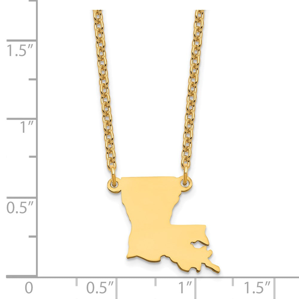 Sterling Silver/Gold-plated Louisiana State Necklace XNA706GP-LA