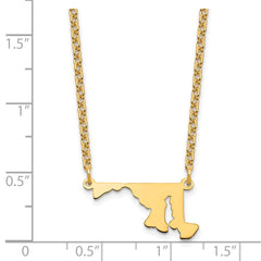 Sterling Silver/Gold-plated Maryland State Necklace XNA706GP-MD