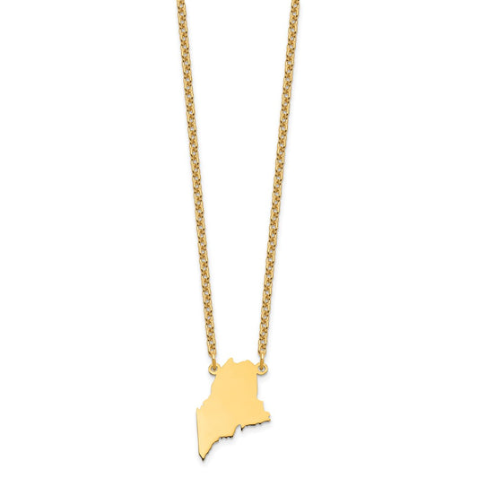 Sterling Silver/Gold-plated Maine State Necklace XNA706GP-ME
