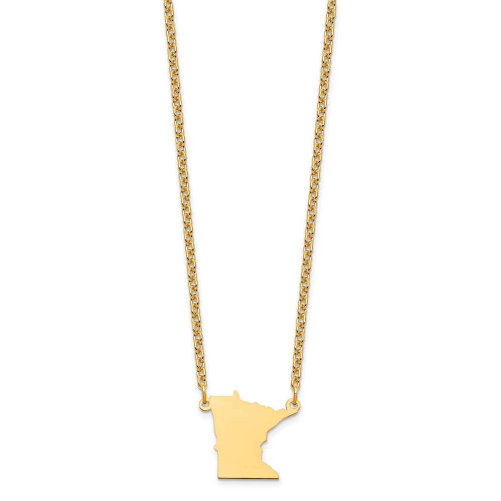 Sterling Silver/Gold-plated Minnesota State Necklace XNA706GP-MN