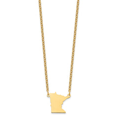Sterling Silver/Gold-plated Minnesota State Necklace XNA706GP-MN