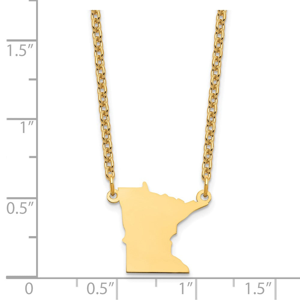 Sterling Silver/Gold-plated Minnesota State Necklace XNA706GP-MN