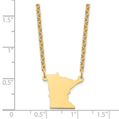 Sterling Silver/Gold-plated Minnesota State Necklace XNA706GP-MN