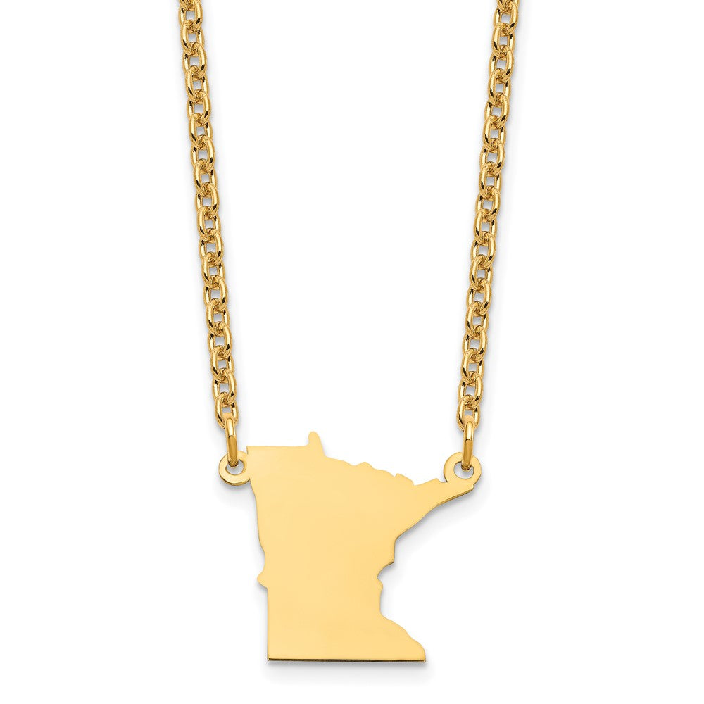 Sterling Silver/Gold-plated Minnesota State Necklace XNA706GP-MN