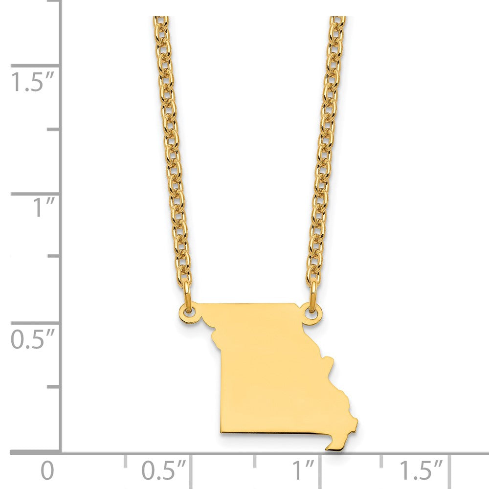 Sterling Silver/Gold-plated Missouri State Necklace XNA706GP-MO
