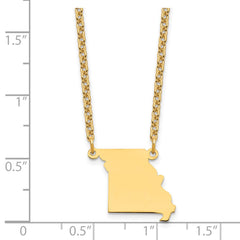 Sterling Silver/Gold-plated Missouri State Necklace XNA706GP-MO