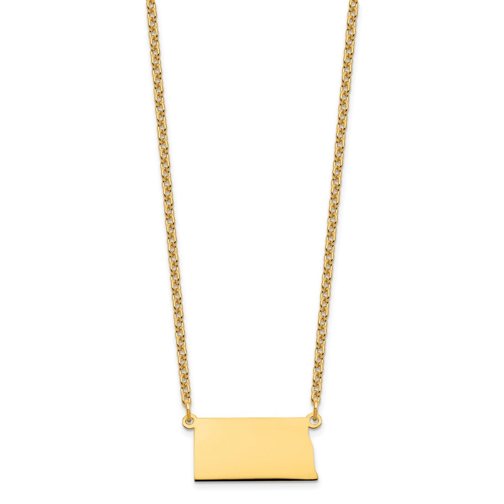 Sterling Silver/Gold-plated North Dakota State Necklace XNA706GP-ND