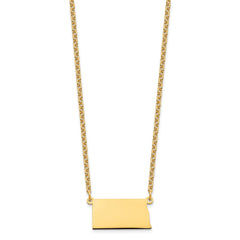 Sterling Silver/Gold-plated North Dakota State Necklace XNA706GP-ND