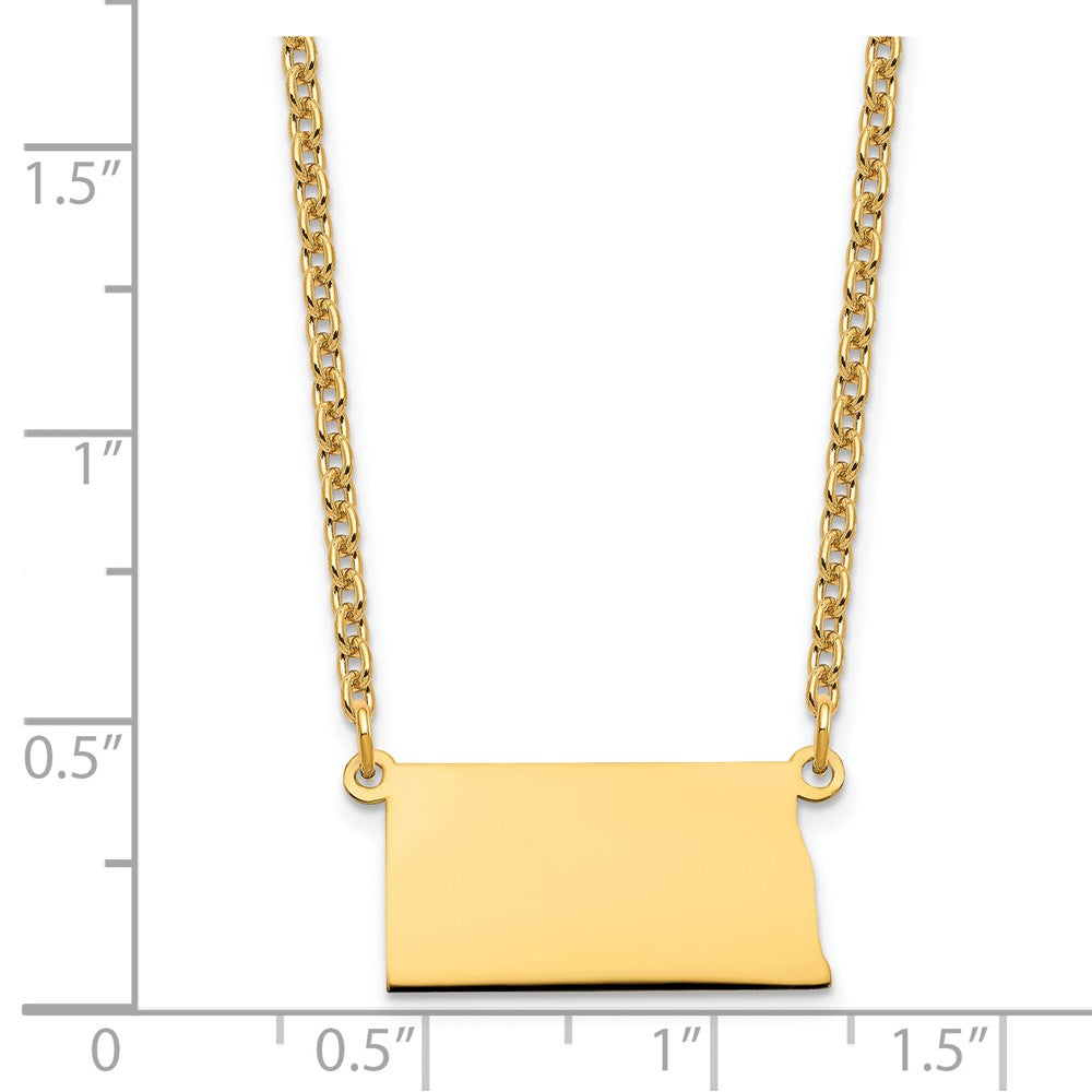 Sterling Silver/Gold-plated North Dakota State Necklace XNA706GP-ND