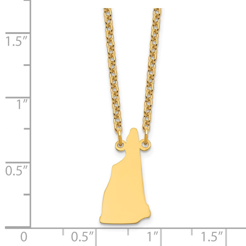 Sterling Silver/Gold-plated New Hampshire State Necklace XNA706GP-NH