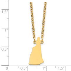Sterling Silver/Gold-plated New Hampshire State Necklace XNA706GP-NH