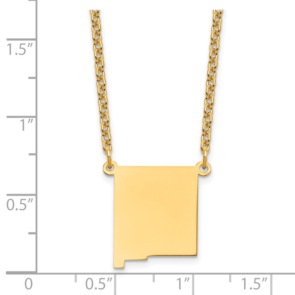 Sterling Silver/Gold-plated New Mexico State Necklace XNA706GP-NM