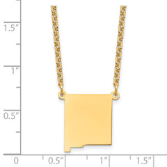 Sterling Silver/Gold-plated New Mexico State Necklace XNA706GP-NM