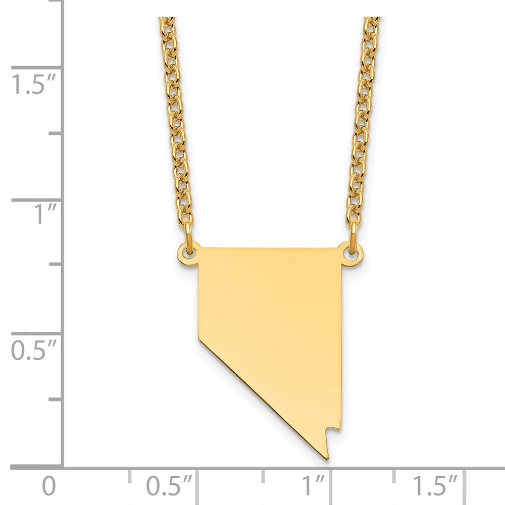 Sterling Silver/Gold-plated Nevada State Necklace XNA706GP-NV