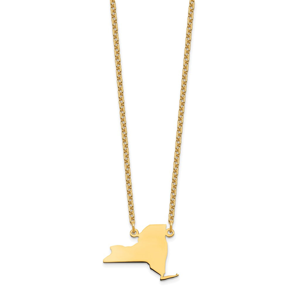 Sterling Silver/Gold-plated New York State Necklace XNA706GP-NY