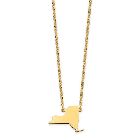 Sterling Silver/Gold-plated New York State Necklace XNA706GP-NY