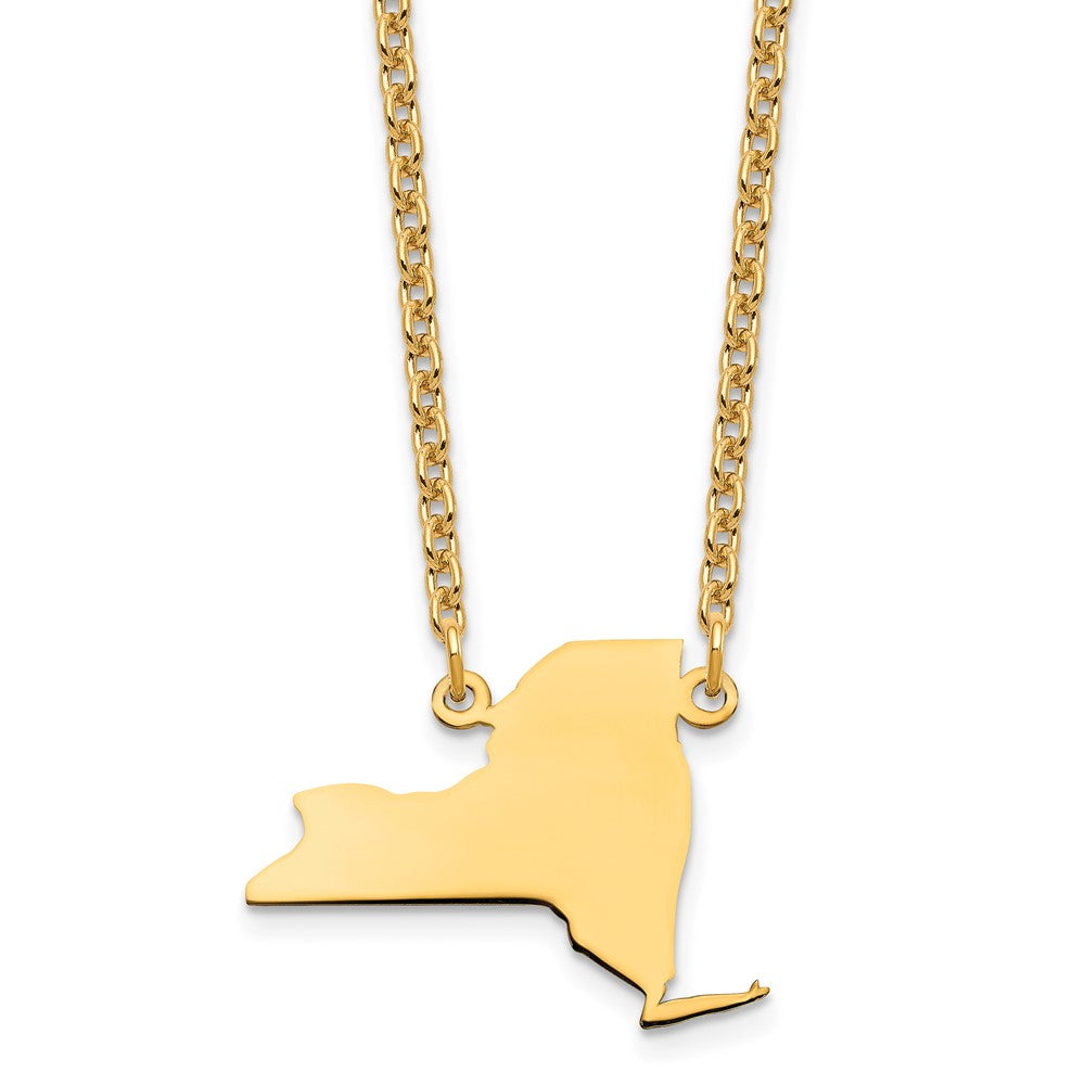Sterling Silver/Gold-plated New York State Necklace XNA706GP-NY