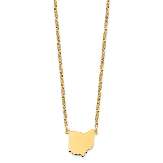 Sterling Silver/Gold-plated Ohio State Necklace XNA706GP-OH