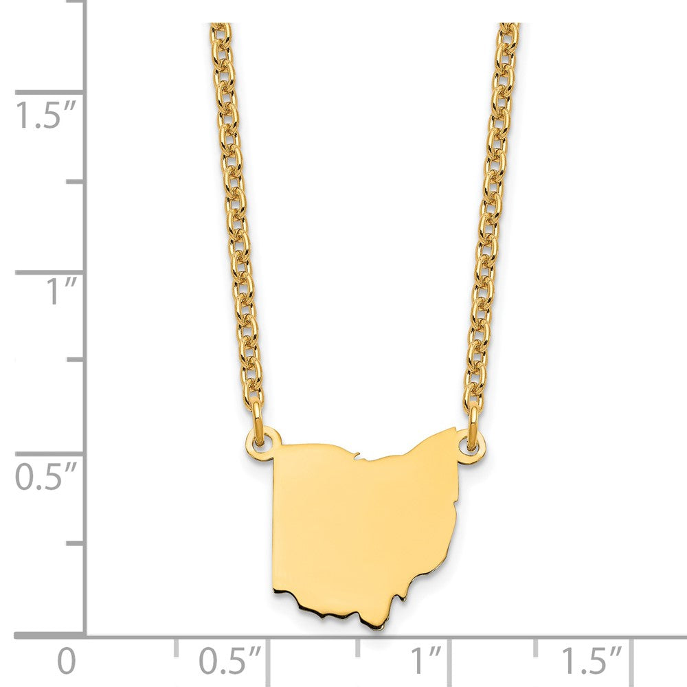 Sterling Silver/Gold-plated Ohio State Necklace XNA706GP-OH