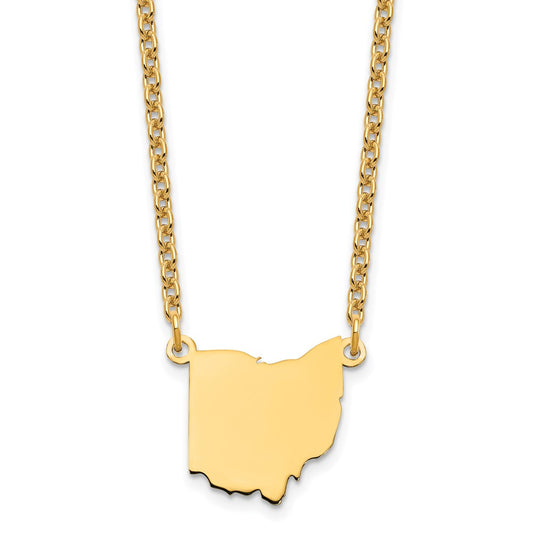 Sterling Silver/Gold-plated Ohio State Necklace XNA706GP-OH