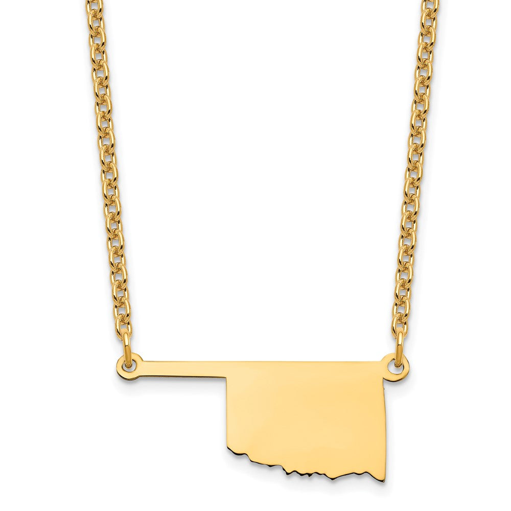 Sterling Silver/gold-plated Oklahoma State Necklace XNA706GP-OK
