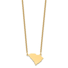Sterling Silver/Gold-plated South Carolina State Necklace XNA706GP-SC