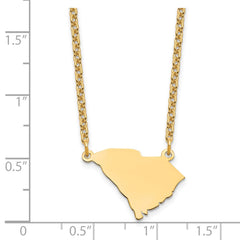 Sterling Silver/Gold-plated South Carolina State Necklace XNA706GP-SC