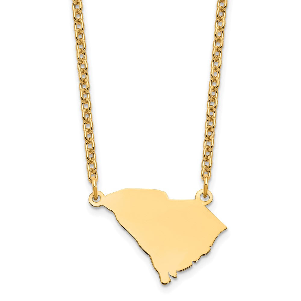 Sterling Silver/Gold-plated South Carolina State Necklace XNA706GP-SC