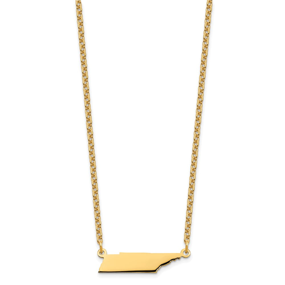 Sterling Silver/Gold-plated Tennessee State Necklace XNA706GP-TN