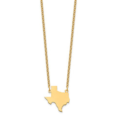Sterling Silver/Gold-plated Texas State Necklace XNA706GP-TX