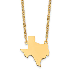Sterling Silver/Gold-plated Texas State Necklace XNA706GP-TX