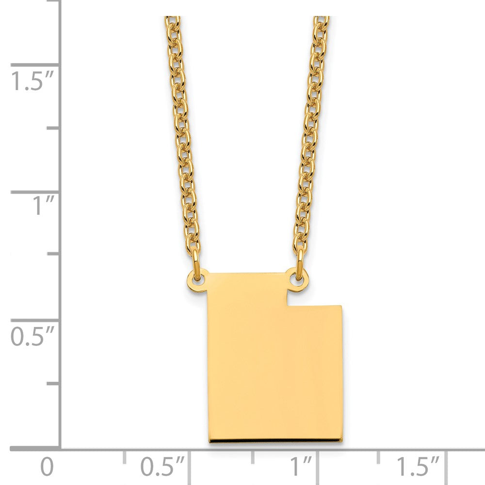Sterling Silver/Gold-plated Utah State Necklace XNA706GP-UT