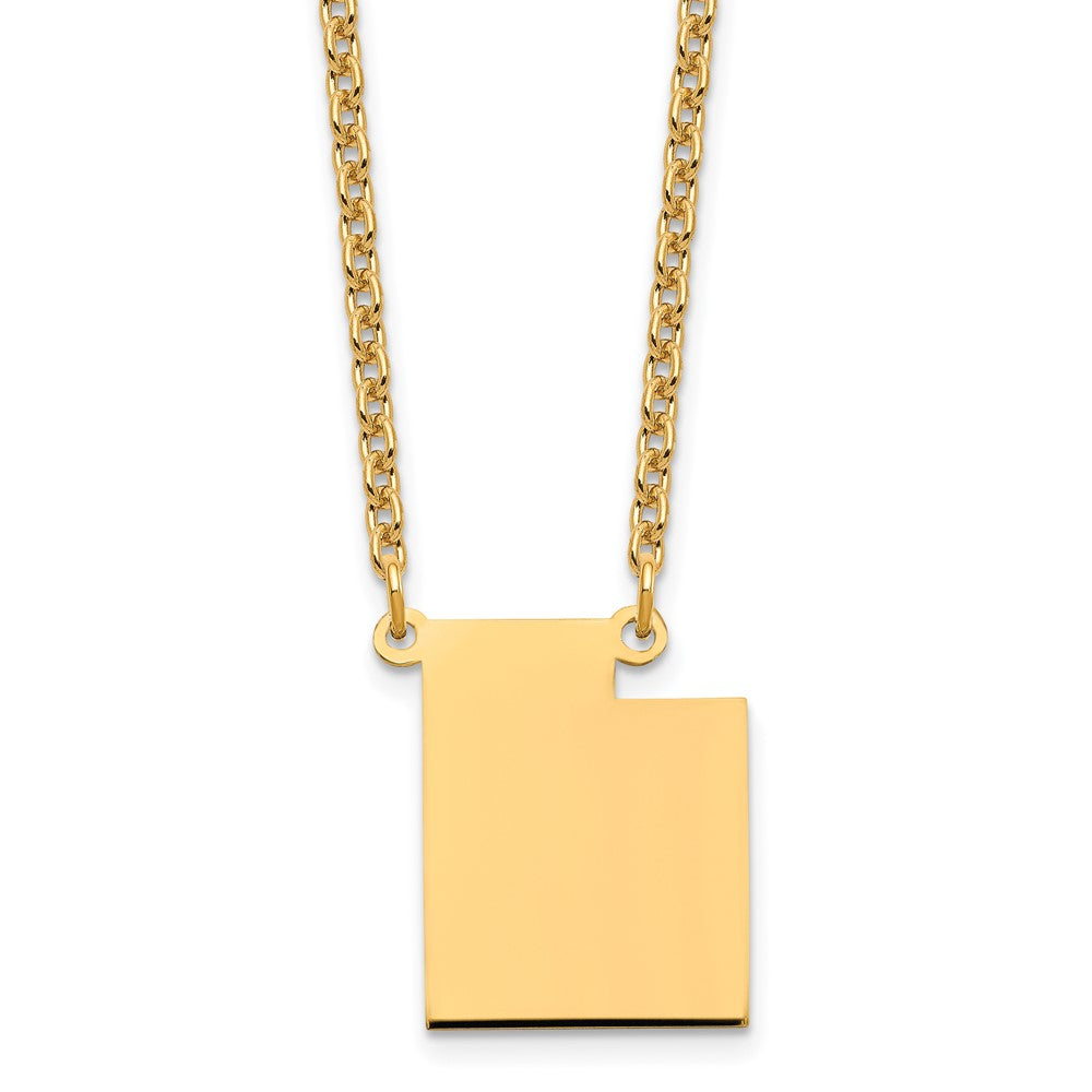 Sterling Silver/Gold-plated Utah State Necklace XNA706GP-UT