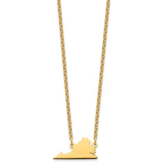 Sterling Silver/Gold-plated Virginia State Necklace XNA706GP-VA
