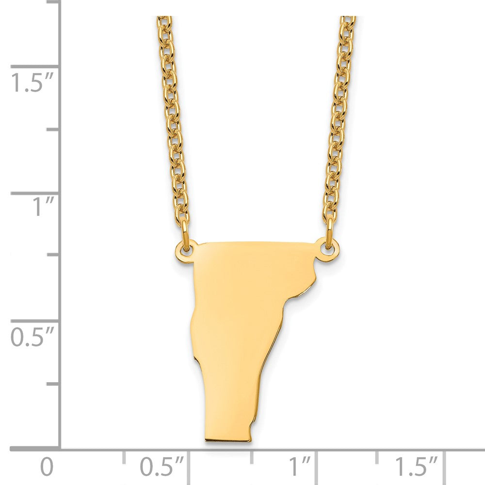 Sterling Silver/Gold-plated Vermont State Necklace XNA706GP-VT