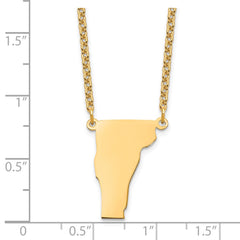 Sterling Silver/Gold-plated Vermont State Necklace XNA706GP-VT