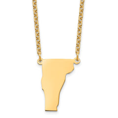 Sterling Silver/Gold-plated Vermont State Necklace XNA706GP-VT