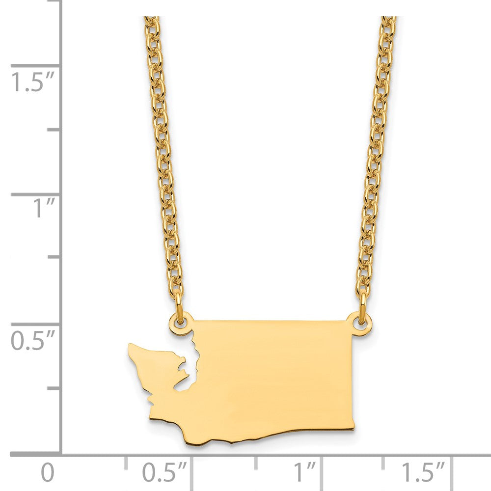 Sterling Silver/Gold-plated Washington State Necklace XNA706GP-WA