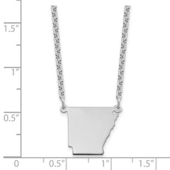 Sterling Silver/Rhodium-plated Arkansas State Necklace XNA706SS-AR