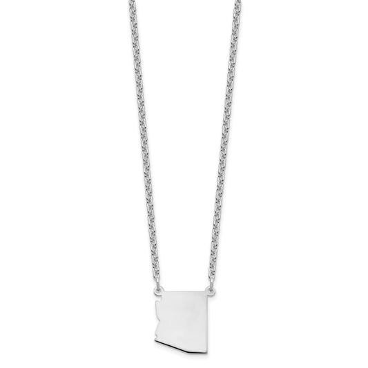 Sterling Silver/Rhodium-plated Arizona State Necklace XNA706SS-AZ