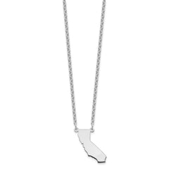 Sterling Silver/Rhodium-plated California State Necklace XNA706SS-CA