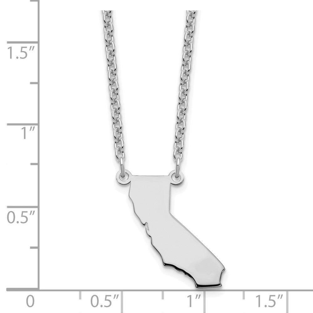 Sterling Silver/Rhodium-plated California State Necklace XNA706SS-CA