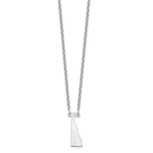 Sterling Silver/Rhodium-plated Delaware State Necklace XNA706SS-DE