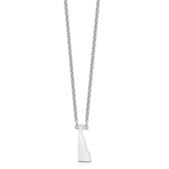 Sterling Silver/Rhodium-plated Delaware State Necklace XNA706SS-DE