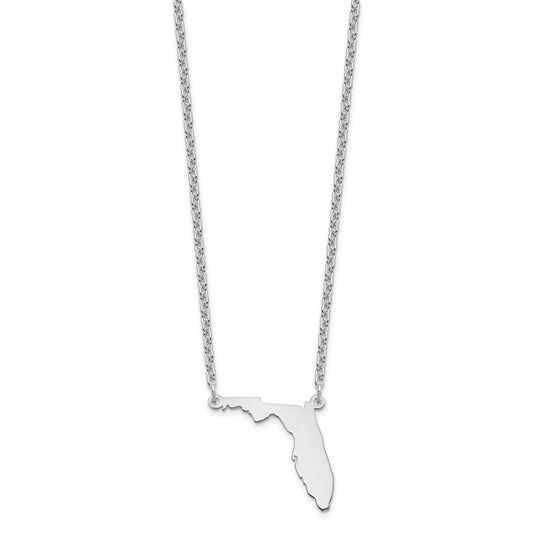 Sterling Silver/Rhodium-plated Florida State Necklace XNA706SS-FL