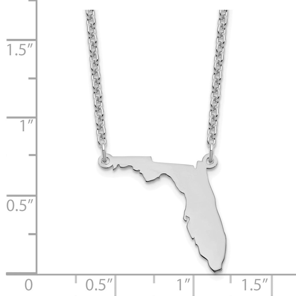 Sterling Silver/Rhodium-plated Florida State Necklace XNA706SS-FL