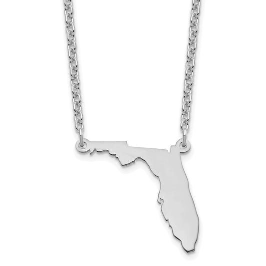 Sterling Silver/Rhodium-plated Florida State Necklace XNA706SS-FL